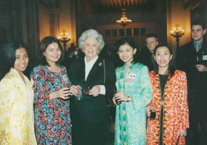 Betty Boothroyd and the team from Brunei, at Lancaster House.